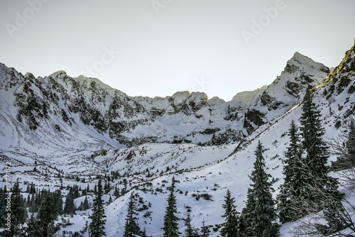 Winter mountain landscape, Tatra mountains in Poland.