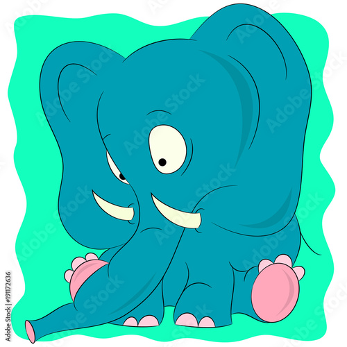  turquoise elephant cartoon 