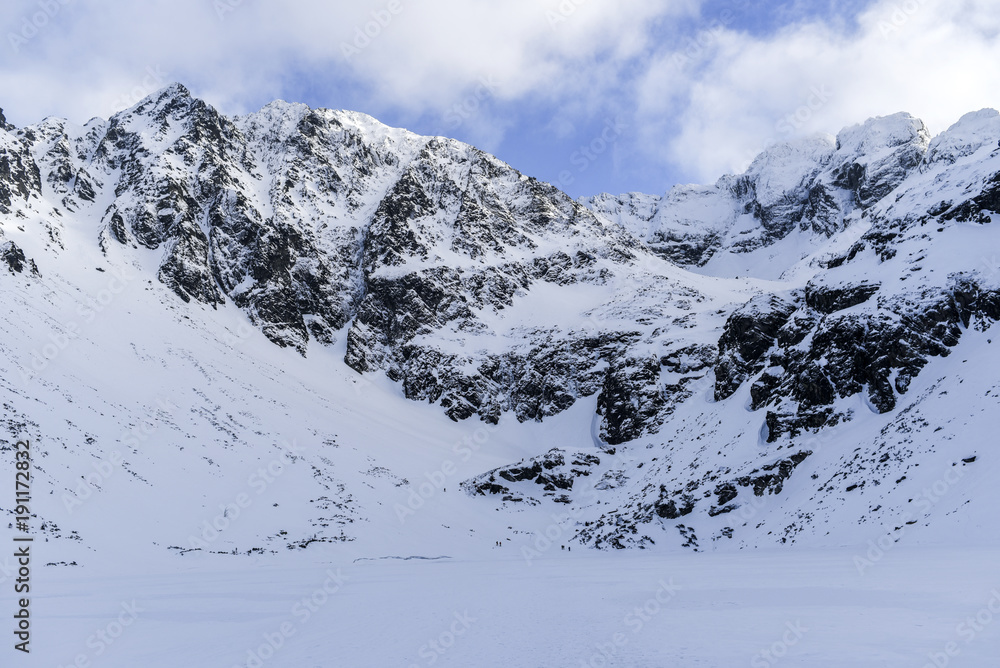 Winter mountain landscape, Tatra mountains in Poland.