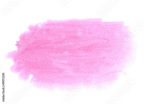 Abstract texture brush ink background pink red aquarel watercolor splash hand paint on white background