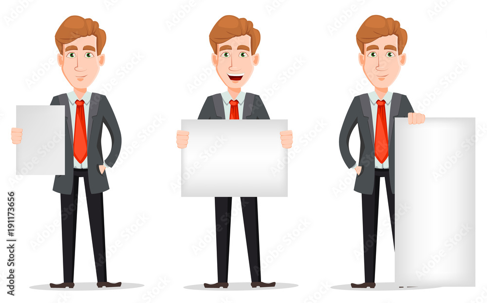 Business man with blond hair, set Business man with blond hair, set