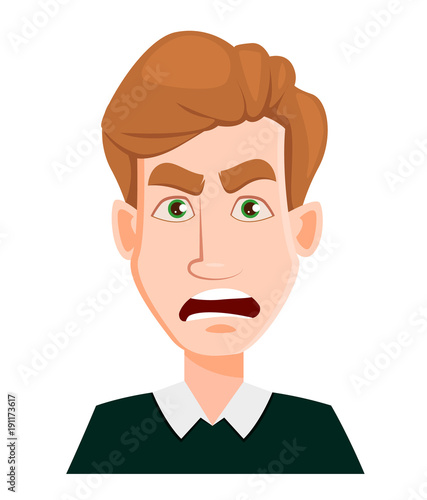Face expression of a man with blond hair - angry © vectorkif