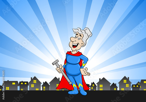 ältere Cartoon Super Heldin 