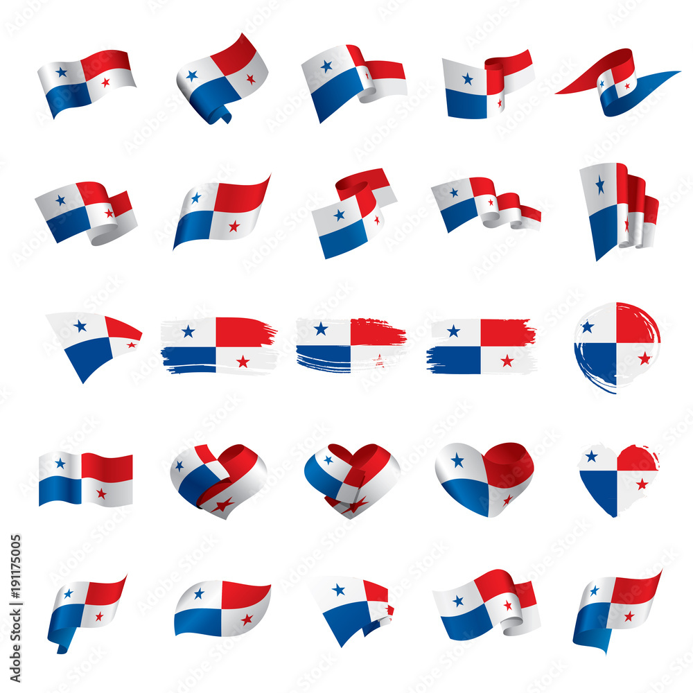 Panama flag, vector illustration Panama flag, vector illustration