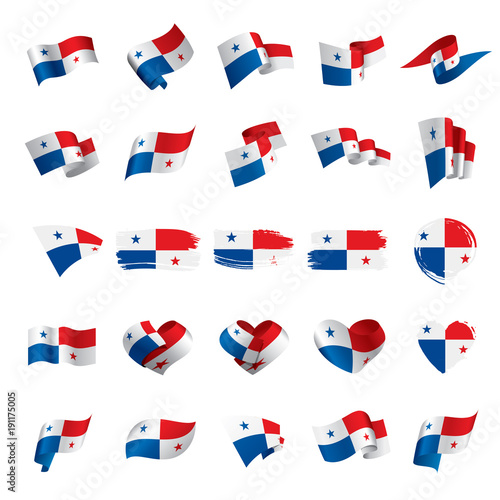 Panama flag, vector illustration
