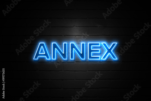 Annex neon Sign on brickwall