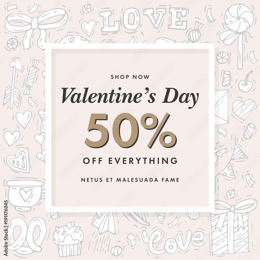 Valentines day sale background with heart shaped. Happy Valentines day background. Love icon. Vector illustration.Wallpaper and flyers.