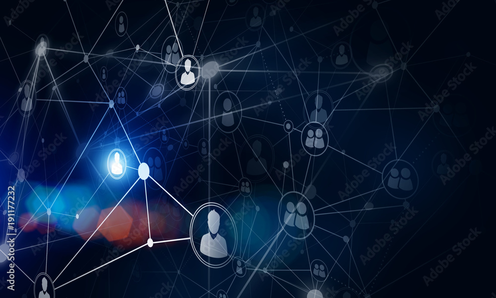 Modern wireless technologies as means of communucation and networking on dark background Modern wireless technologies as means of communucation and networking on dark background
