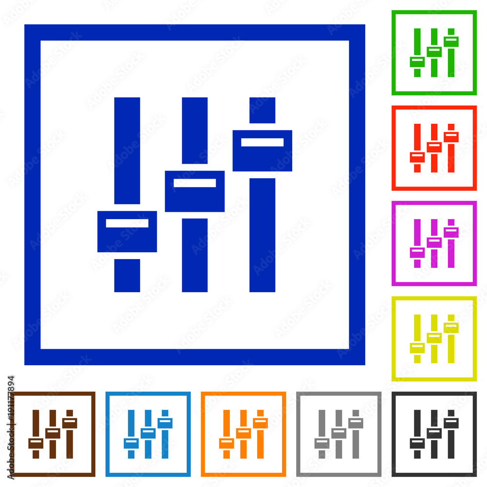 Adjust flat framed icons Adjust flat framed icons