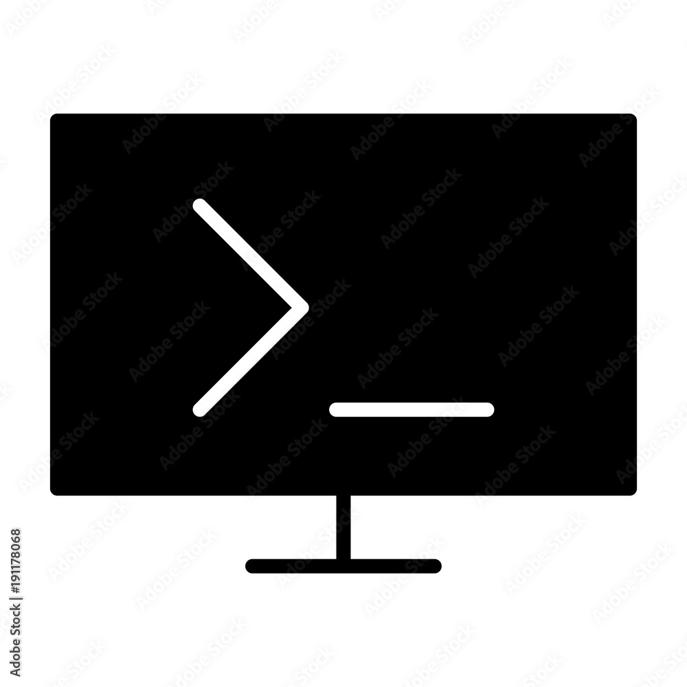 Monitor Command Icon. Vector Simple Minimal 96x96 Pictogram Monitor Command Icon. Vector Simple Minimal 96x96 Pictogram