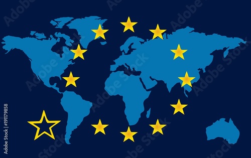 EU and world map - disintegration