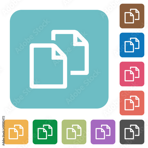Copy document rounded square flat icons