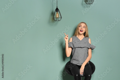 Attractive hipster girl on ...