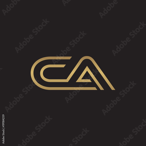 initial letter logo line unique modern, gold color