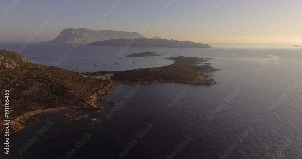 Aerial beautiful rocky coast on Sardinia island in Italy Aerial beautiful rocky coast on Sardinia island in Italy