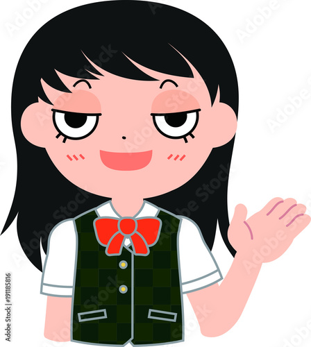 猫ジト目の女子生徒　案内する