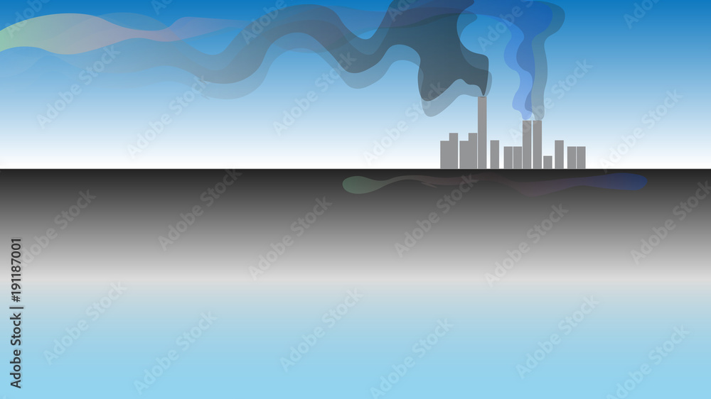 Raffineria petrolifera emanazione di fumi tossici nell'aria provoca l'inquinamento
