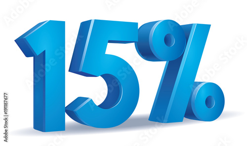 illustration Vector of 15 percent blue color in white background