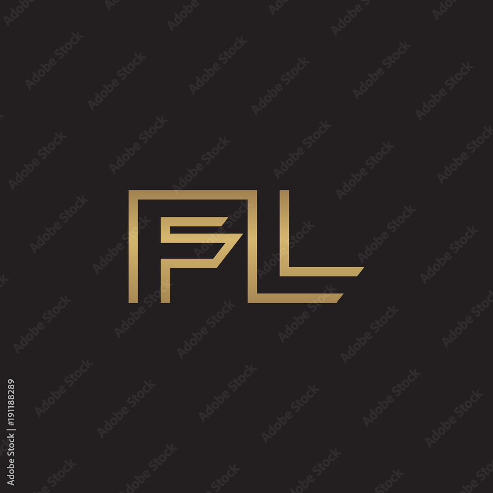 initial letter logo line unique modern, gold color initial letter logo line unique modern, gold color