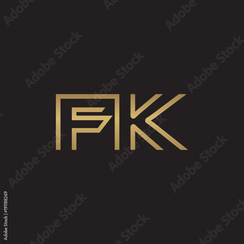 initial letter logo line unique modern  gold color