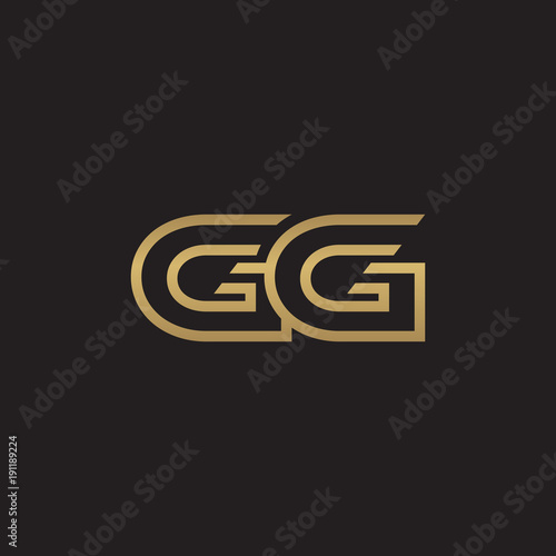 initial letter logo line unique modern, gold color