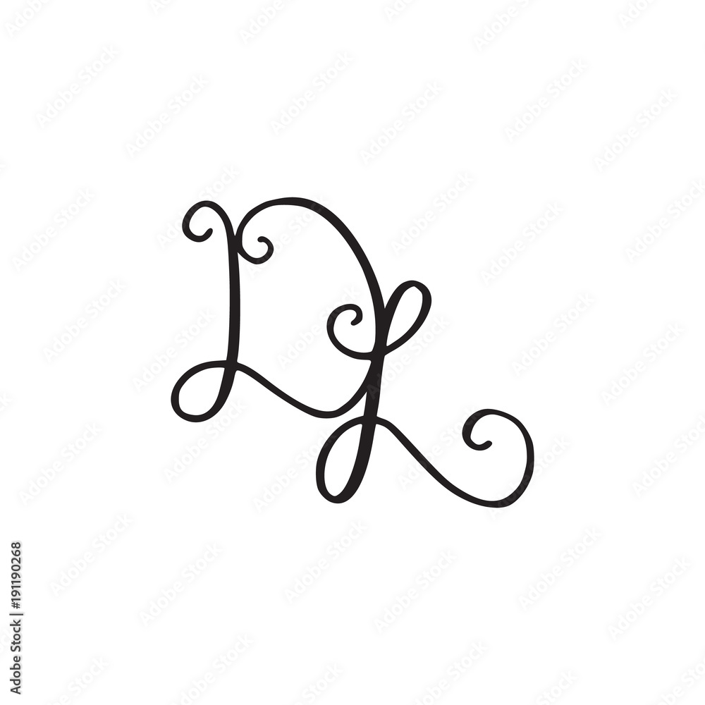 Handwritten monogram DL icon Handwritten monogram DL icon