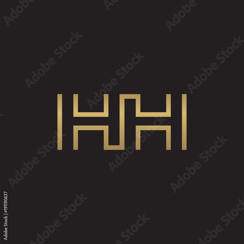 initial letter logo line unique modern, gold color