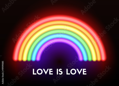 Love is love. Neon rainbow