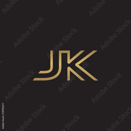 initial letter logo line unique modern, gold color