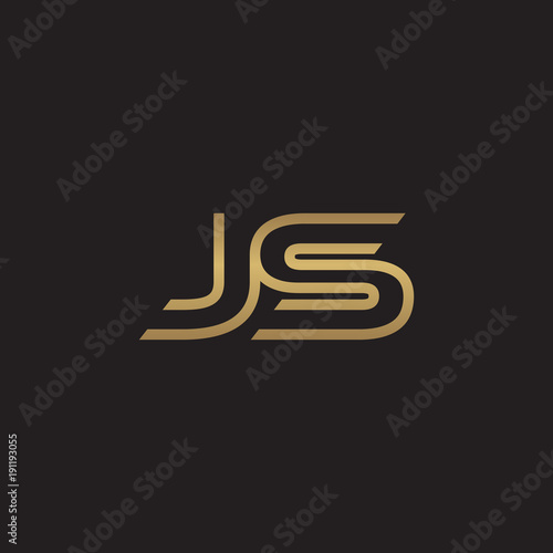 initial letter logo line unique modern, gold color