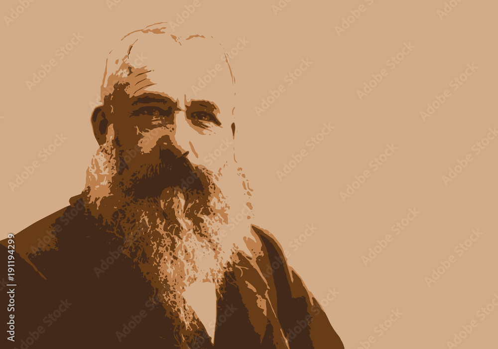 Naklejka premium Monet - peintre - portrait - personnage historique - Claude Monet - artiste peintre