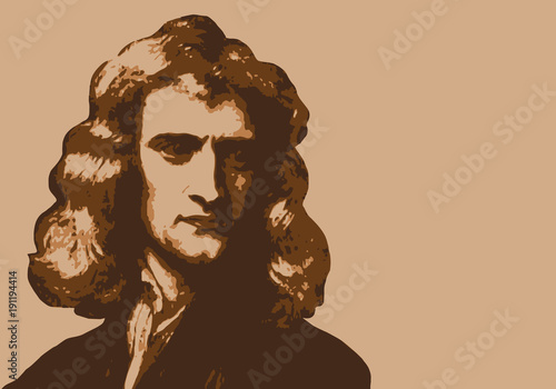 Tableau sur toile Newton - savant - portrait - personnage historique - astronome - mathématicien -