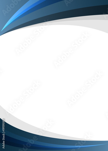 Blue corporate style border on white background