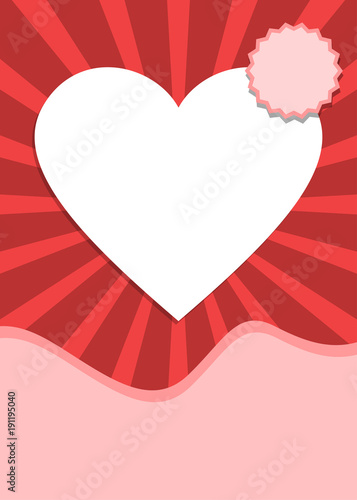 Love and valentines day themed banner with heart shape