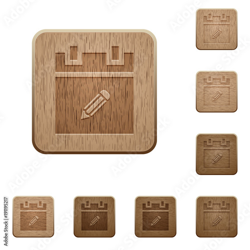 Edit schedule item wooden buttons