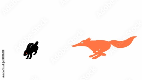 Fox chasing rabbit (seamless loop animation) 