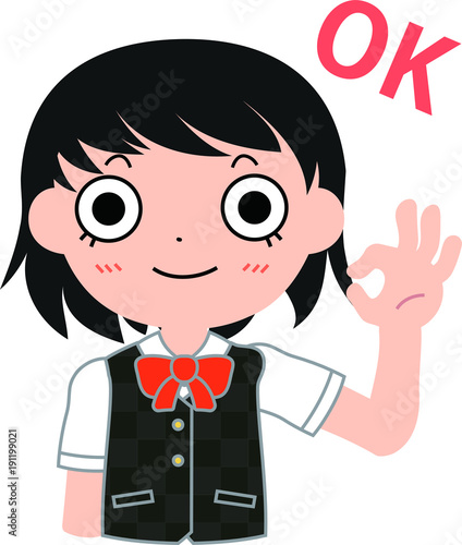 短髪パッチリ目の女子生徒　OK
