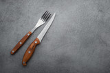 Metal fork and knife