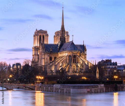 The Notre Dame Cathedral in the evening , Paris, France. © kovalenkovpetr