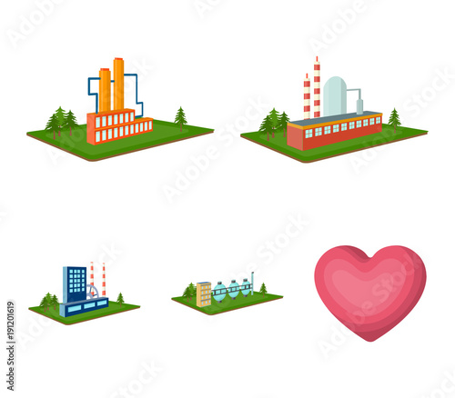 Processing factory,metallurgical plant. Factory and industry set collection icons in cartoon style isometric vector symbol stock illustration web.