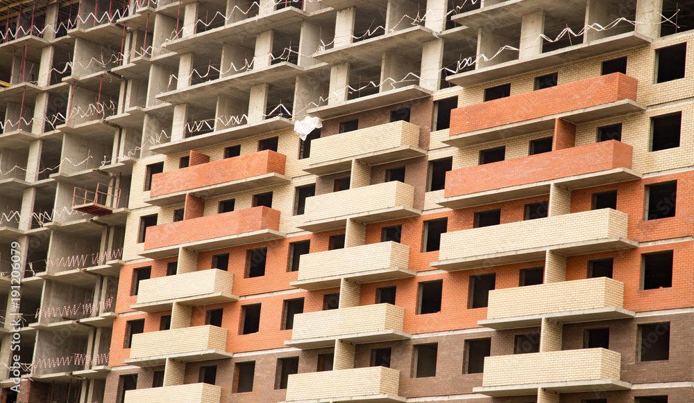 Multi-storey houses in the city as a background Multi-storey houses in the city as a background