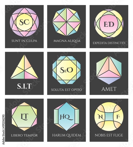 Geometric logo shapes. Vect...