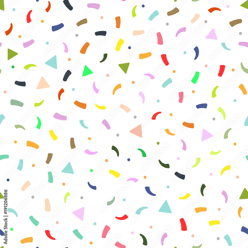 Bright colorful confetti. Festive seamless pattern. Bright colorful confetti. Festive seamless pattern.
