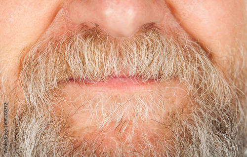 Senior man's beard & mustache closeup