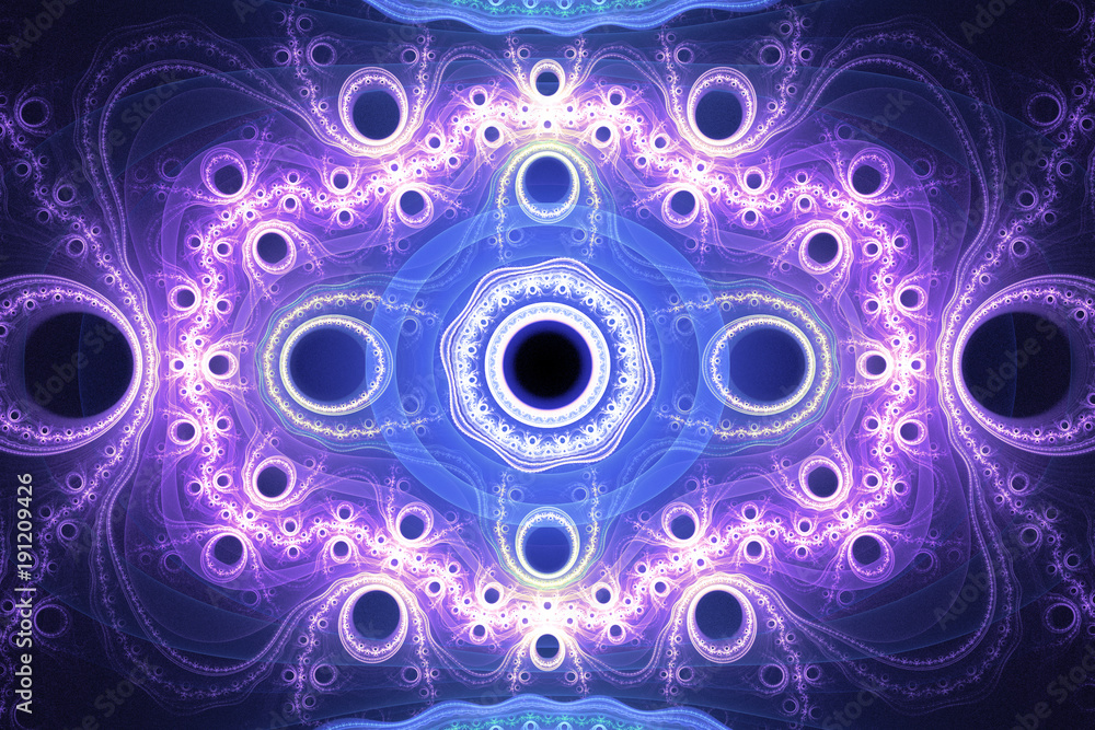 Obraz premium Animated fractal frequency space universe galaxy psychedelic music or for any other concept.