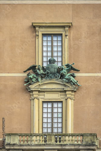 Photography View of Royal Palace northern facade (Stockholms slott or Kungliga slottet, 1760) at Gamla Stan (Old Town)