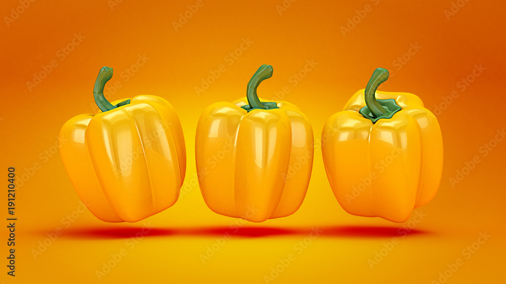 Obraz premium Background with paprika. 3d illustration, 3d rendering.