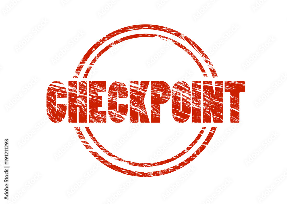 checkpoint red vintage rubber stamp isolated on white background - obrazy, fototapety, plakaty 