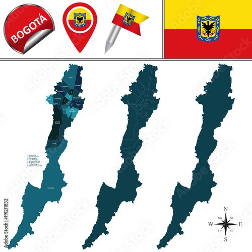 Map of Bogota with Subdivision photo