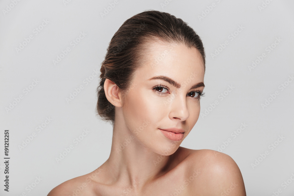 beautiful young woman with perfect skin isolated on white beautiful young woman with perfect skin isolated on white